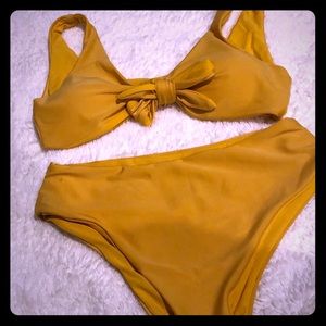 NWOT Stylish Sea Beauty Yellow Gold Bikini Size XL